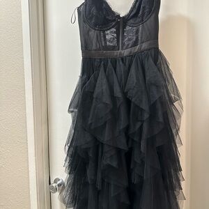 Kelsis black tulle dress